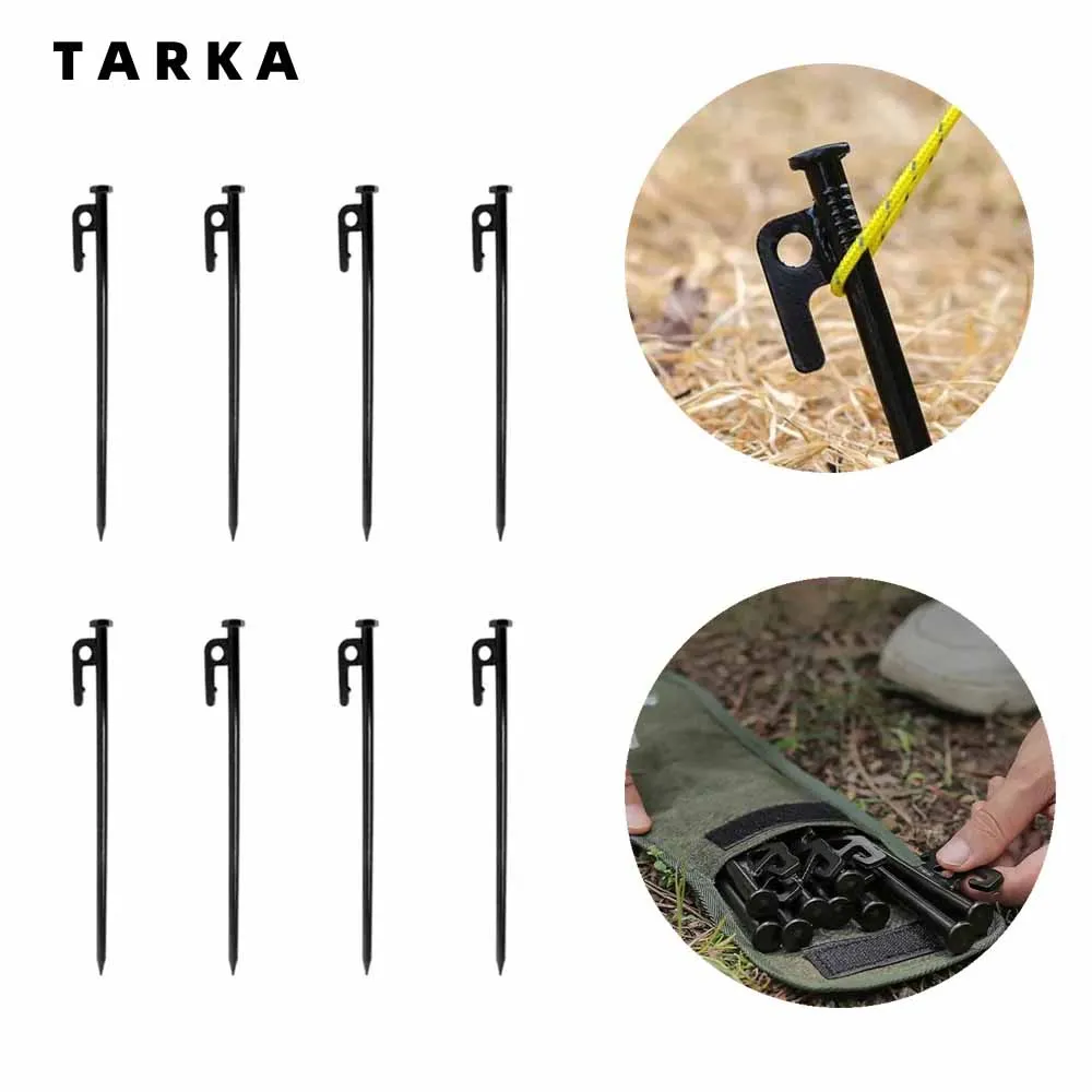 TARKA 2/4/6/8/10pcs Camping Tent Pegs 20cm Heavy Duty Ground Nails Awning Tent Stakes Pegs Wind Rope Nails Beach Shelter Stakes