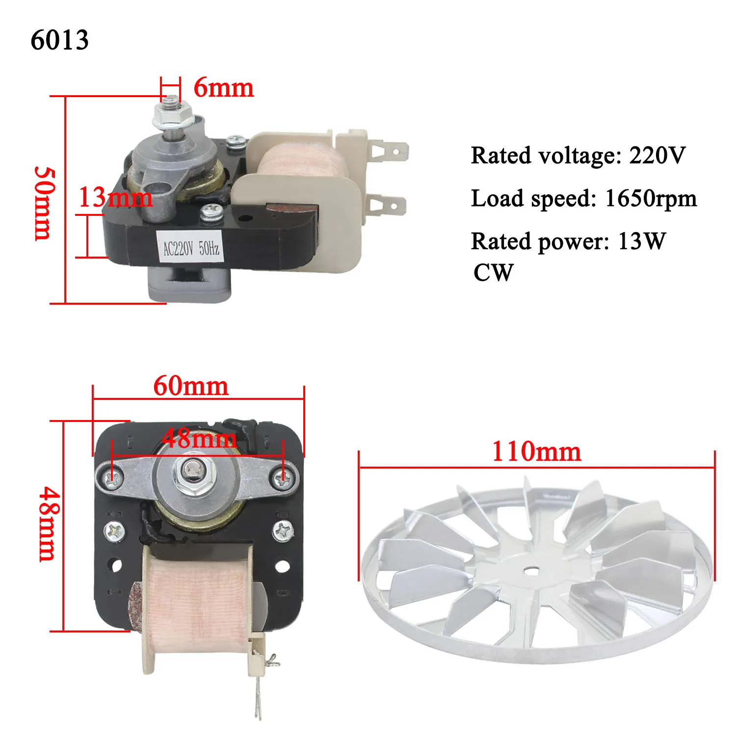 shaded pole motor fans AC220V for Dried fruit machine food air-drying dehydrator household and commercial motor fan accessories