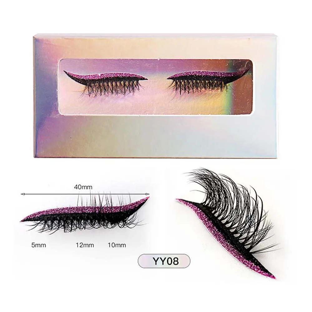 Sombra de olho cílios cor sombra de olho cílios postiços extensão 3d individual auto-adesivo cílios postiços diy colorido