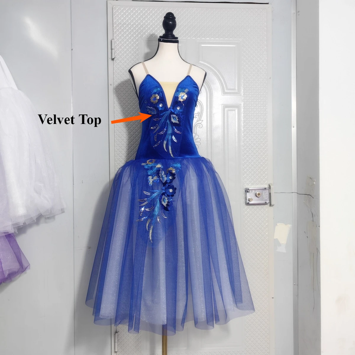 Long Ballet Tutu Skirts Flower Lace Dress Performance Costumes Princess Dance Practice Romantic Dress