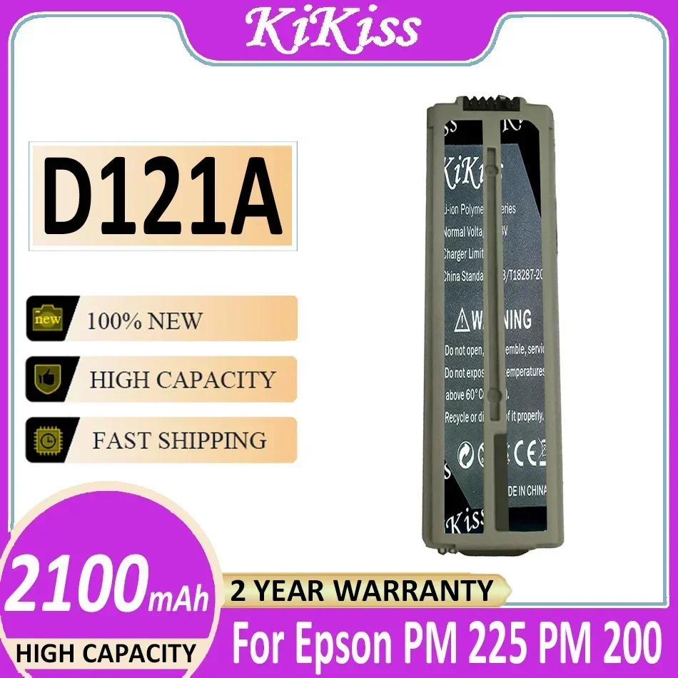 KiKiss Battery D121A (C12C831082) 2100mAh For Epson PictureMate 200 Charm PM 200/Printer Charm PM 225 Bateria