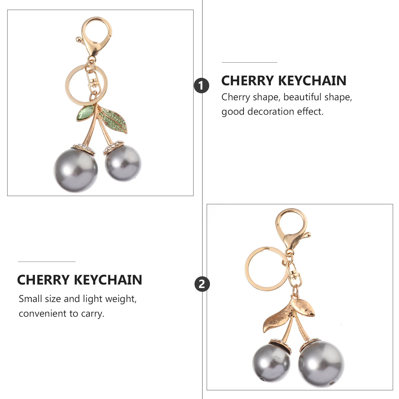 Keyring Cherry Keychain Adorable Bag Pendant Chains Wallet Alloy Grey Ornament Father