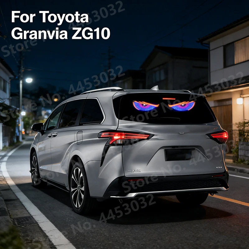 2Pcs Car Devil Eyes Atmosphere Light For Toyota Granvia ZG10 USB Creative Rear Window Warning Decor LED Flashing Lamp