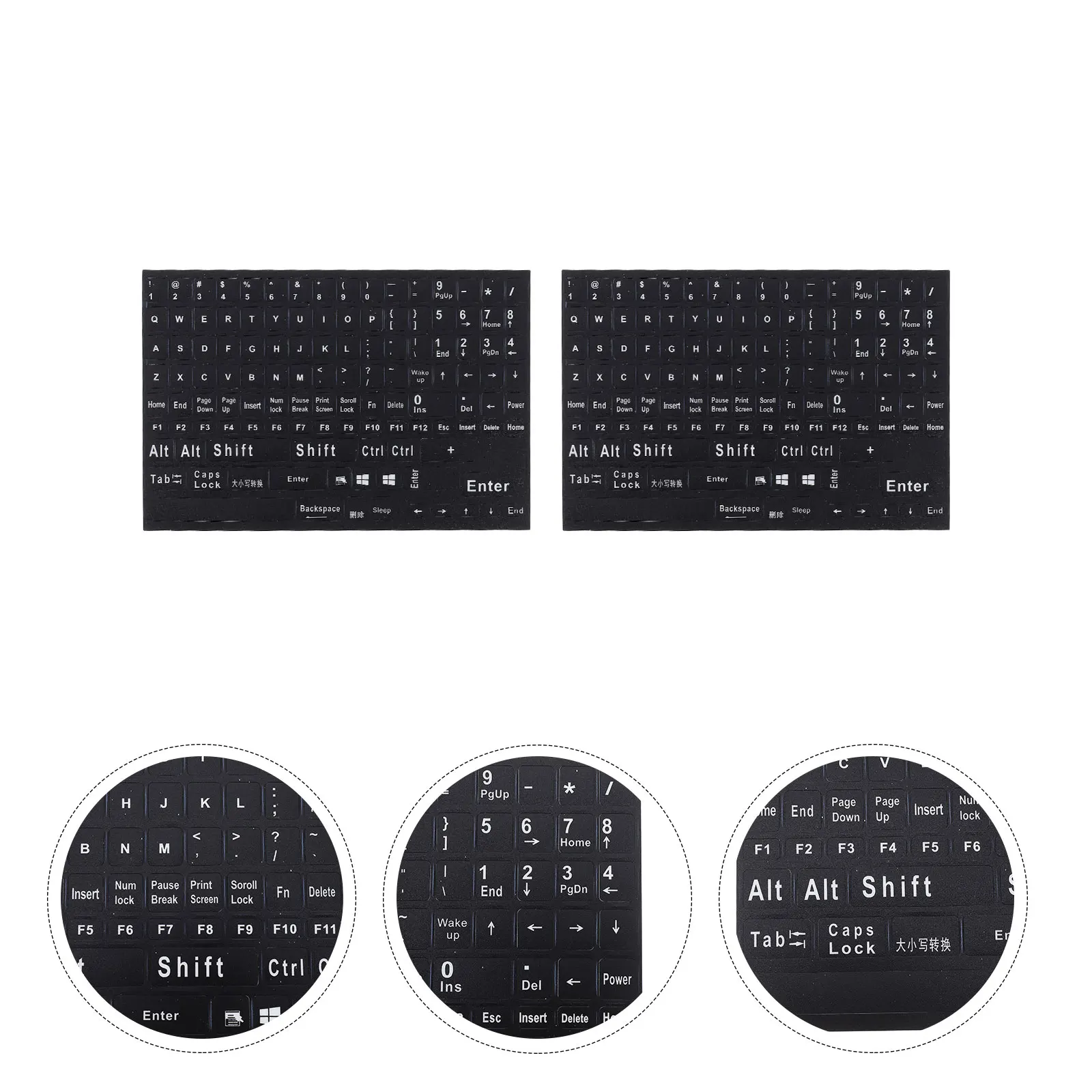 2pcs English Keyboard Stickers Full Keys Small -resistant Self-adhesive Laptop Desktop Computer Keyboard Accessories