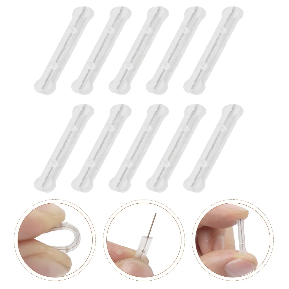 Corrector de uñas de los pies de silicona de aleación de titanio, herramienta reutilizable para uñas encarnadas para aliviar el dolor, cuidado de los pies, uso diario compacto, 10 Uds.