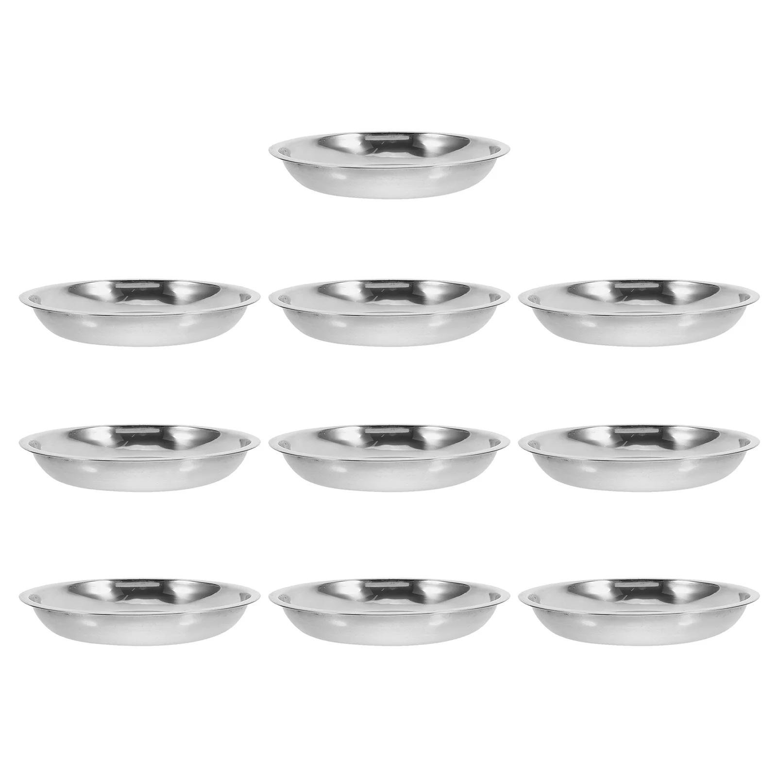 Cuencos planos de acero inoxidable para gatos, bigote de diseño poco profundo para perros pequeños, cachorros, gatitos, plato de agua para comida, 10 Uds.