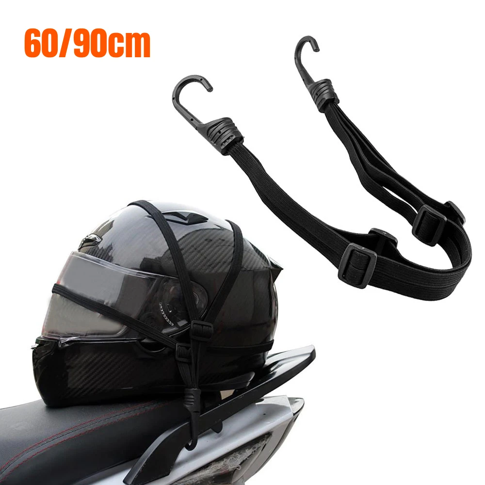 

1pc 60cm/90cm Motorcycle Back Seat Adjustment Cargo Net with Hook Stretchable Helmet Rope Luggage Strap Elastic Fixed Protection