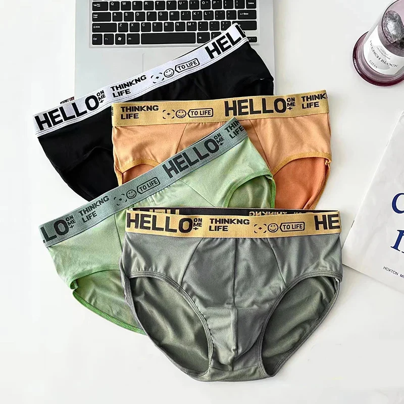 3 unids/lote de calzoncillos suaves para hombre, Boxers deportivos con personalidad, bragas transpirables de talla grande, calzoncillos para hombre, ropa interior