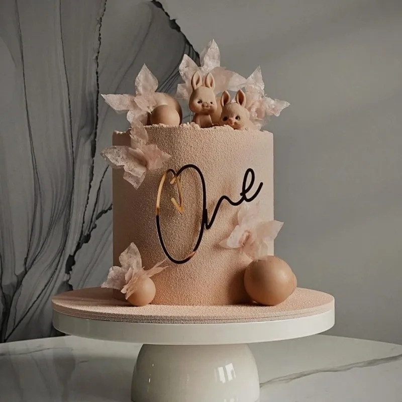 ONE Birthday Cake Decoration One Cake Insert Sign Acrylic Cake