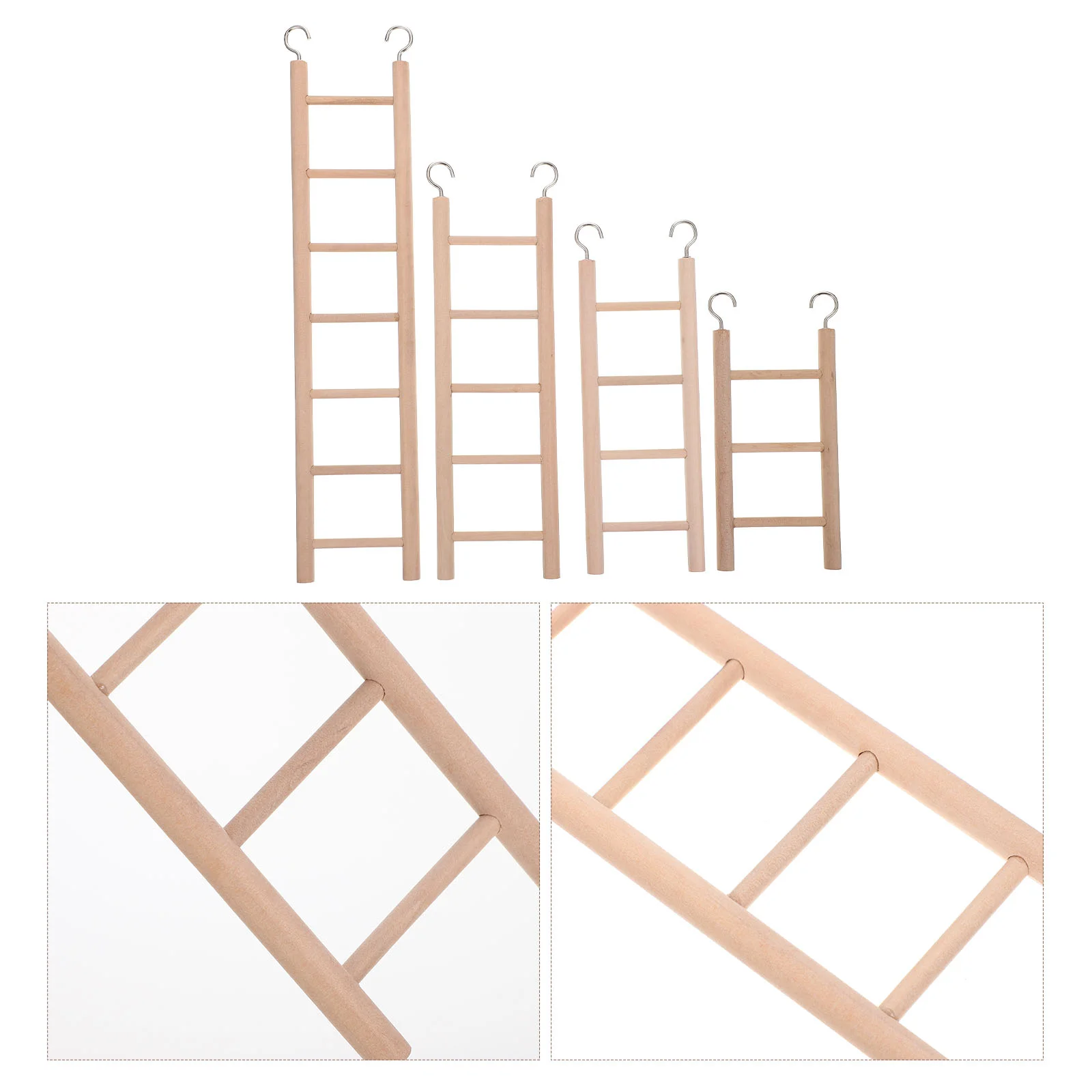 

4 Pcs Parrot Climbing Ladder Bird Stair Hanging Wooden Ladders Plaything