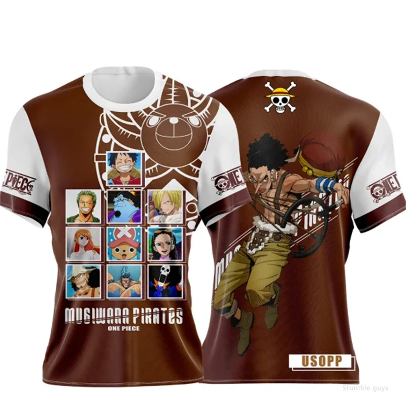 Men's Stylish One Piece T-Shirt Shanks Luffy Classic Jersey Boys Clothes Girls Short Sleeve Lightweight Summer Tops