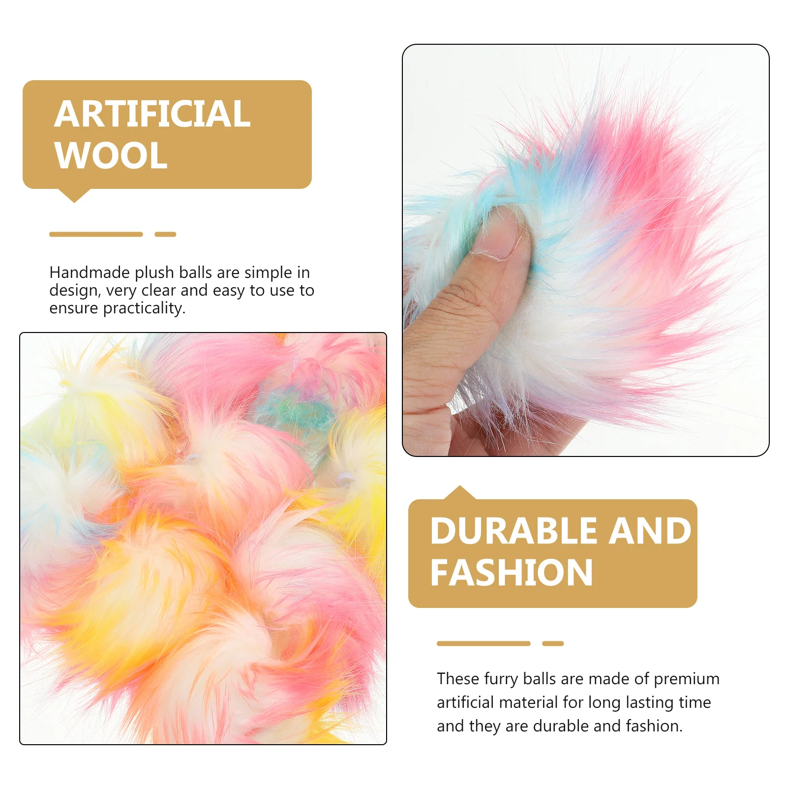 

12Pcs Pom Pom Keychains Artificial Ball Caps Scarves Shoes Craft Supplies DIY Decorative Pompoms for Hats Arts and Crafts