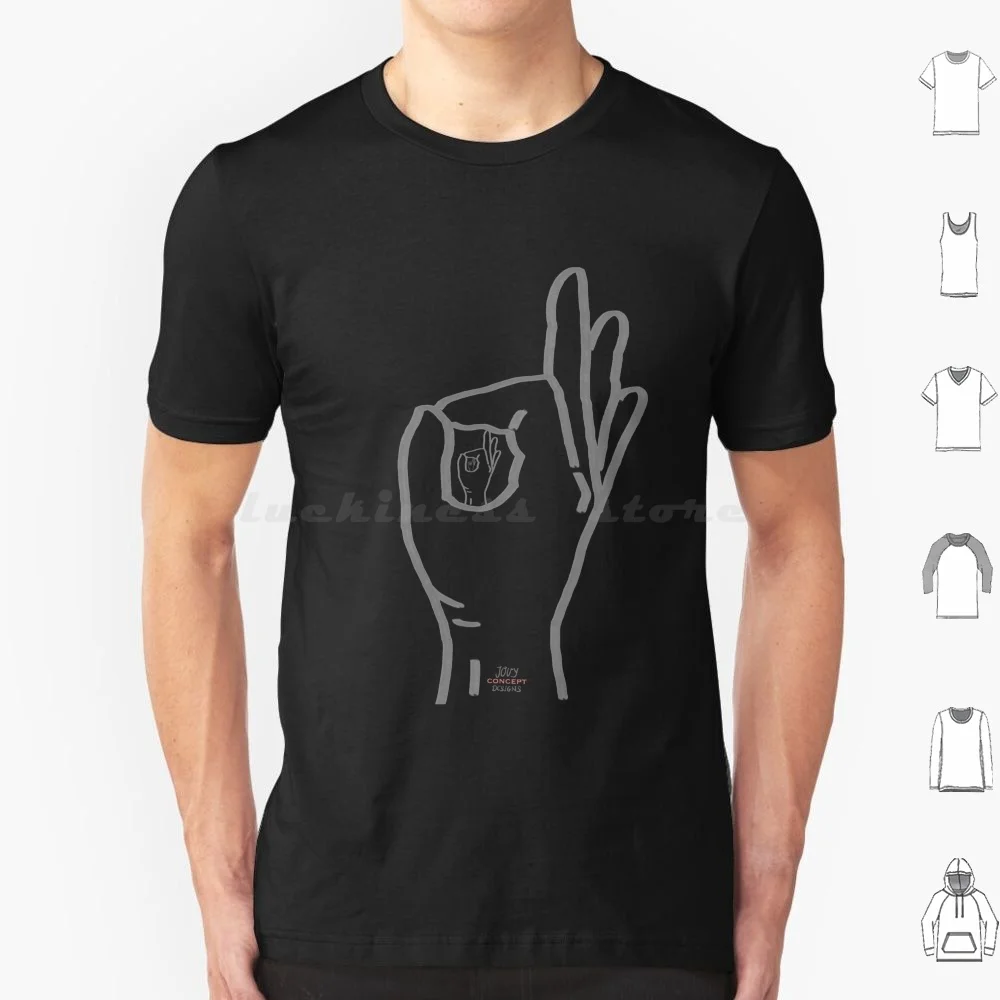 Okey Ok Okey Ok Hand T Shirt Cotton Men Women DIY Print Ok Sign Success Hand Symbol Happy Positive Gesture Good Smile Finger