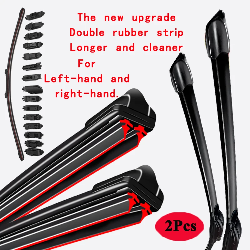 For Ssangyong Korando SUV Cabrio KJ CK C200 C300 1999 2006 2010 2012 2015 2017 2019 2022 Double Rubber Windshield Wiper Blades
