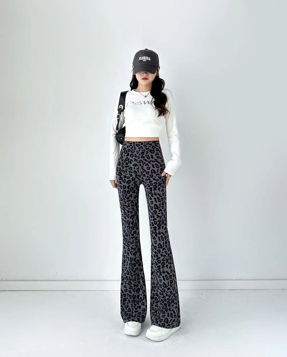 Retro Sexy Leopart Damenhose mit hoher Taille, Schlaghose, Yoga-Pilates-Leggings, Damen Y2K Ästhetische Hose, Bell Bottoms – Detail 23