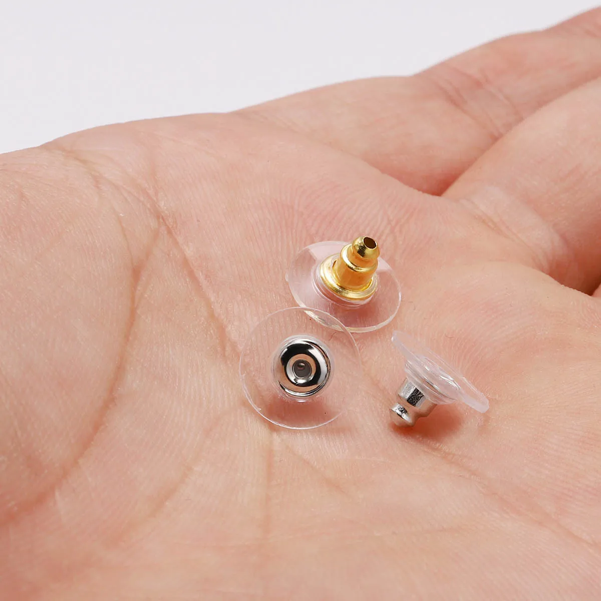 100 PCS DIY Jewelry Accessories Ear Plugs Round Disc Shaped Earring Stoppers - view 4