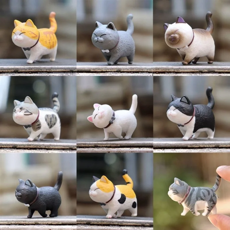 

Rotatable - Head Resin Realistic Cat Figurine - Adorable Kitten Plush Toy, Cheese Cat - themed Handmade Decoration for Desk