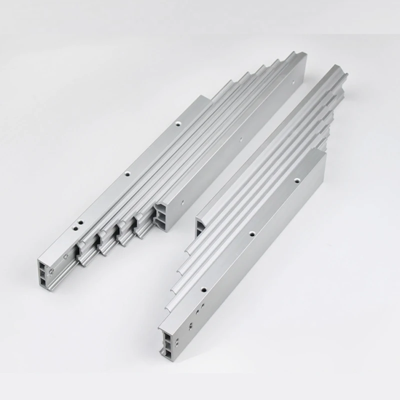 

Multifunctional guide rail folding mechanism Hardware retractable folding dining table Built-in