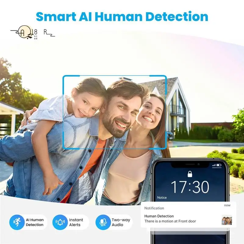

A18R -1080P Wireless Video Doorbell Camera With Chime,AI Human Detection,2-Way Talk,Live View,Cloud Storage US Plug