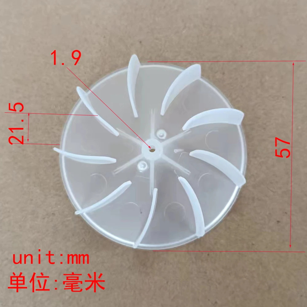 10/100pcs 2/2.3x57mm turbofan propeller hair dryer model fan blades rc car robot ship diy toys parts model accessories kids toys