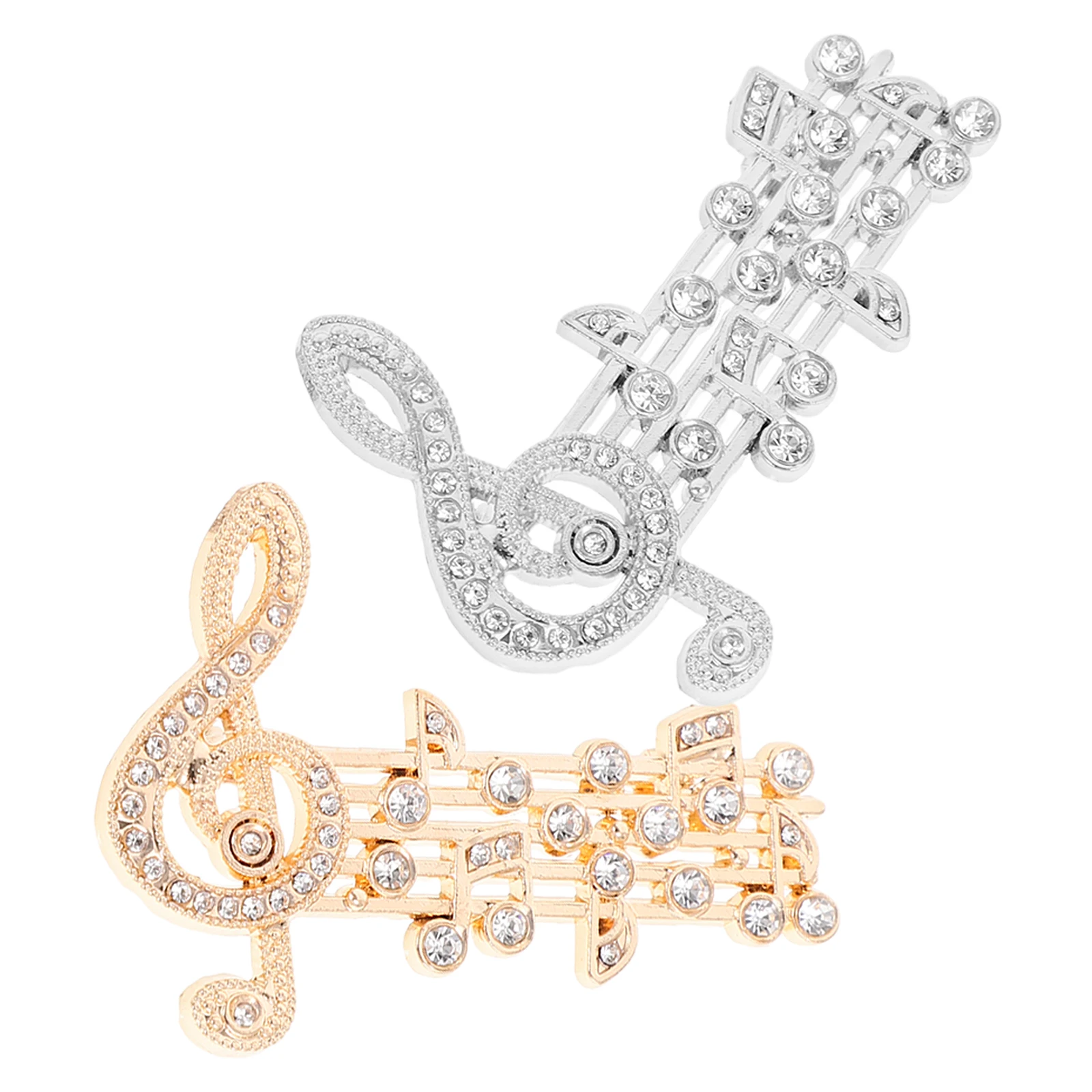 

2pcs Guitar Women'S Brooches And Pins Rhinestones Decor Pin Box Lapel Women Festival Gift Accessories Festival Metal