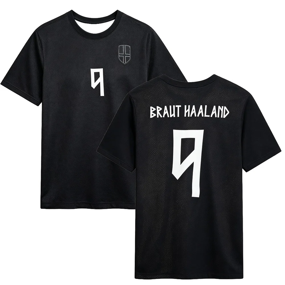 Family Matching Minimalist Mesh Sport Jersey, Black Mesh Short‑Sleeve Top with Art Number 9 Parent‑Kid Casual Matching