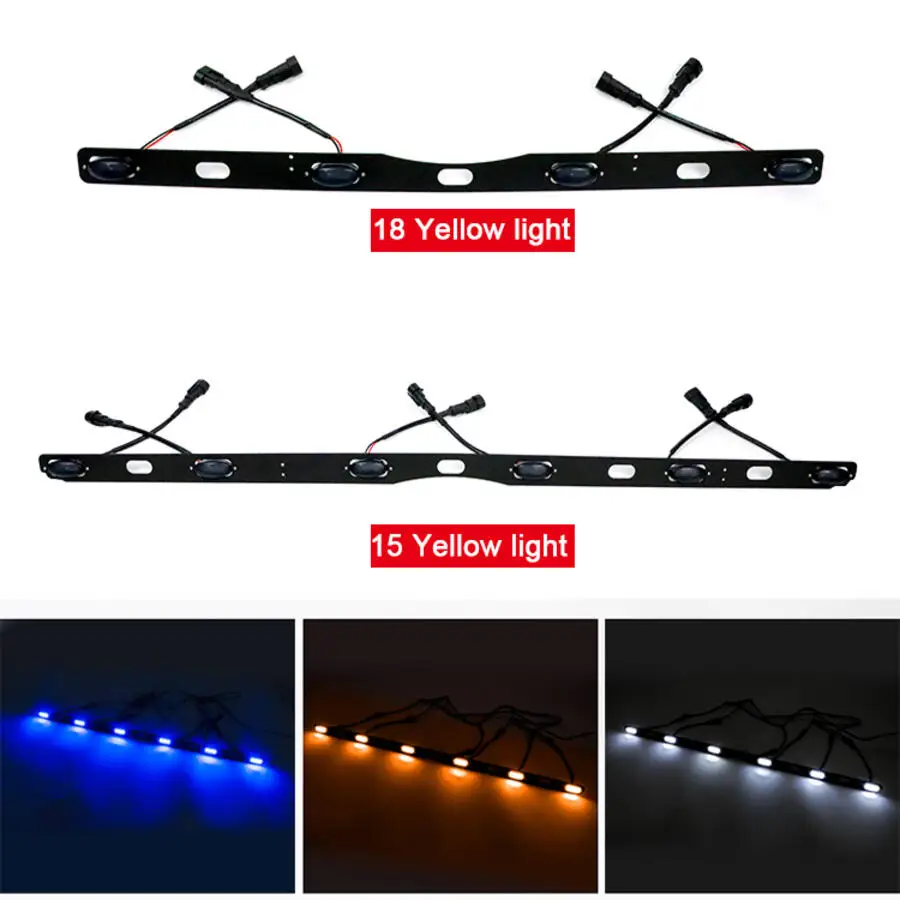 

Car Smoke Yellow Bule Front Bumper Hood Grille LED Lights For Toyota Prado (2014-2020)6pcs 4pcs Front Grill Lamps