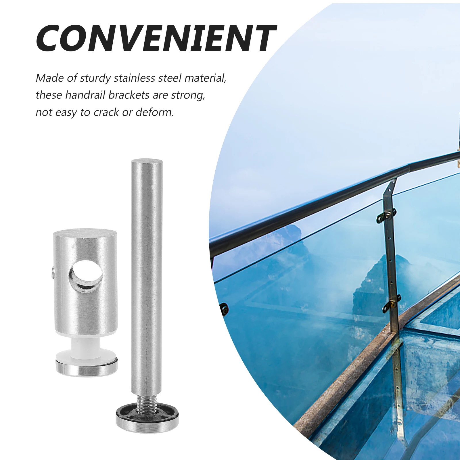 

Stainless Steel Handrail Bracket Indoor Stair Railing Support Strong Durable Mounting Bracket For Stairs Guardrail Metal