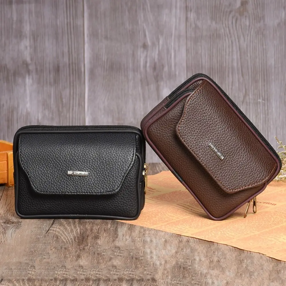 Casual PU Leather Men Waist Bag Sport Travel Phone Pouch Comfortable Waterproof Bum Belt Pack