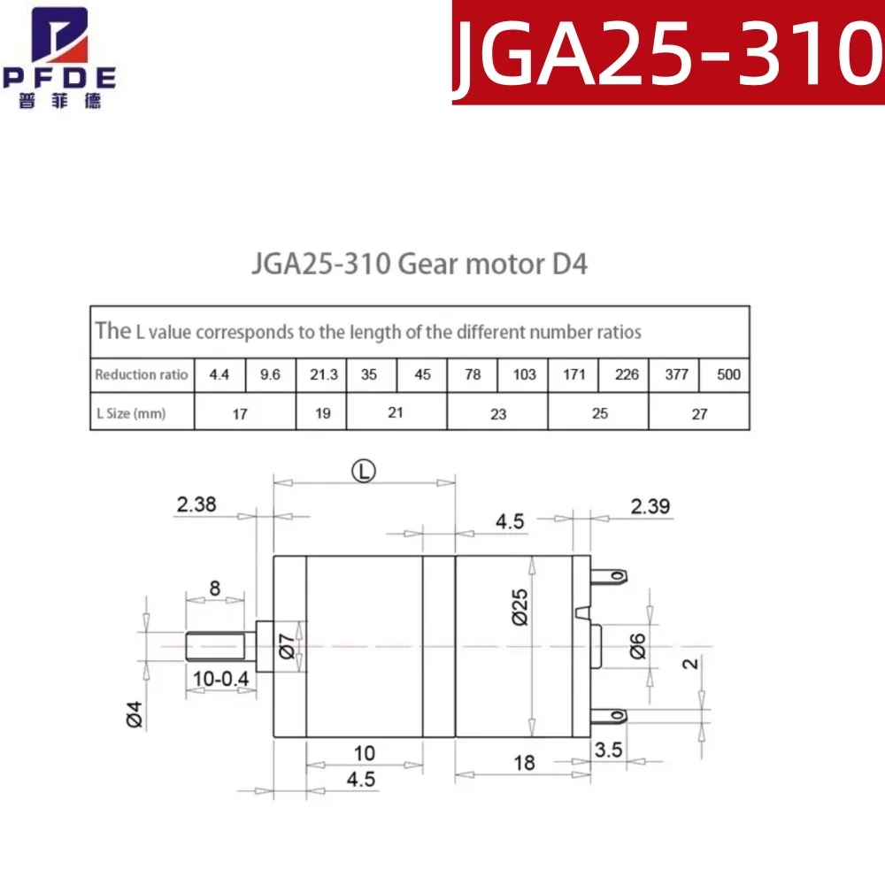 JGA25-310 Miniature Geared Motor DC Motor 6V 12V Electric Gear Motor High Torque 8/10/17/23/39/50/18180/77/130/170/280/1360 rpm