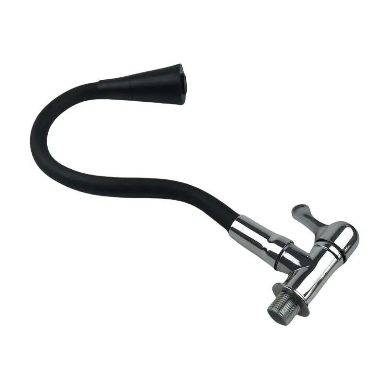 

Черный смеситель для раковины, кухонный горизонтальный гибкий смеситель с одним отверстием, фитинги для патио, газона и сада для раковины на колесах, коммерческого использования