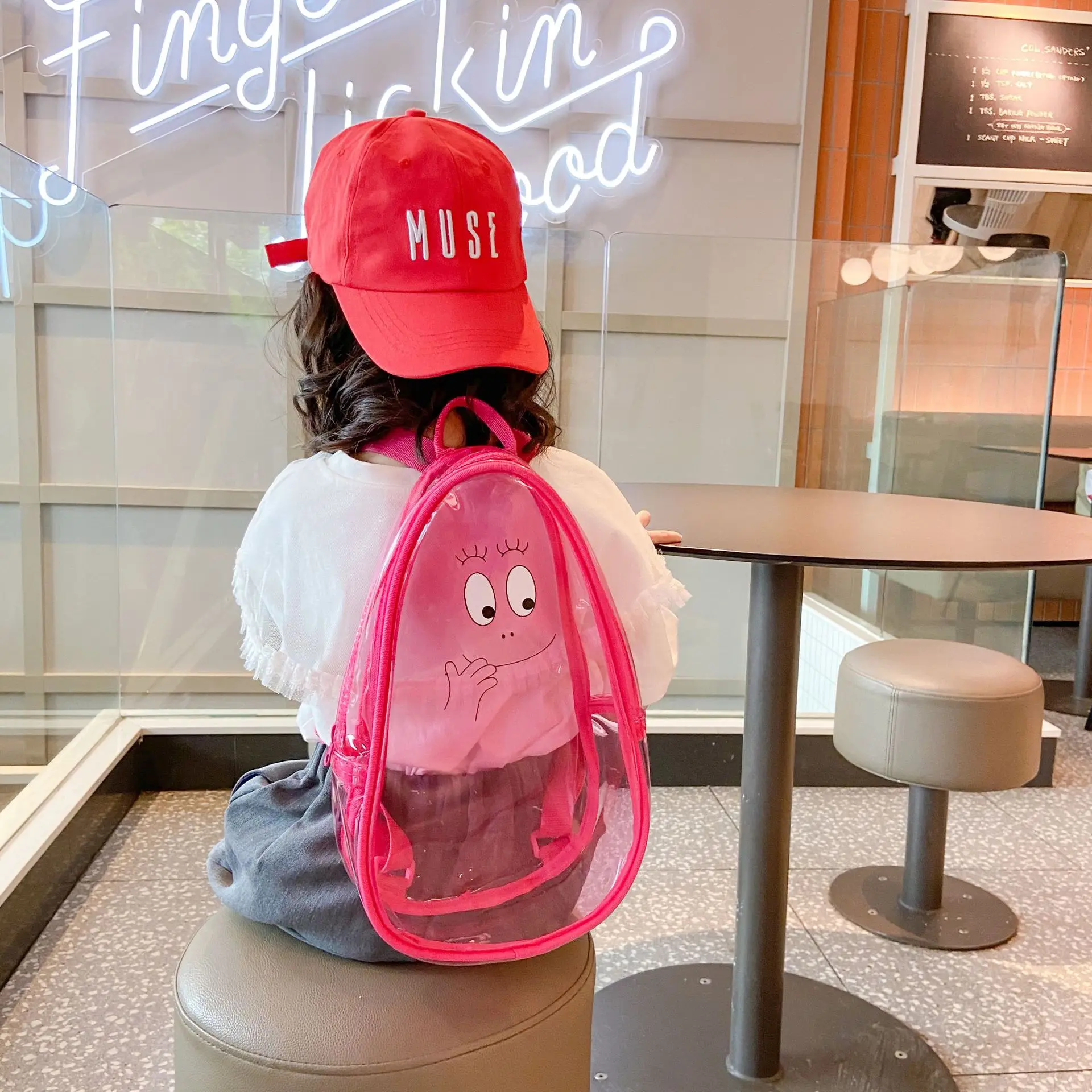 2024 Kids School Backpack PVC Transparent Backpacks Child Cartoon Bags Girls Boys Outdoor Street Photography Accessories