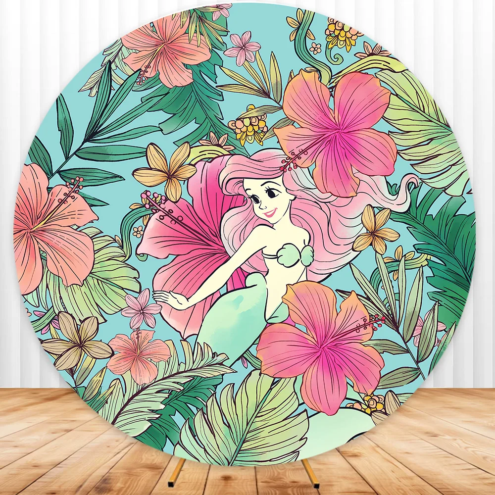 ディズニープリンセスフラワー背景ベルカバー白雪姫シンデレラ誕生日パーティー写真撮影背景ベビーシャワーブース