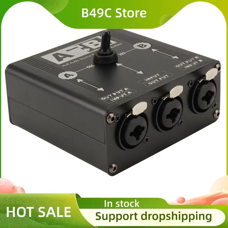 

B49C Источник аудиопереключателя, ручной селектор 2 в 1, выход/1 в 2, 6,35/6,5 XLR для микрофона, микшера звуковой карты