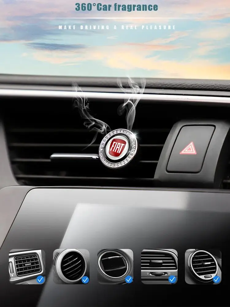 Clip de ventilation pour climatiseur, désodorisant de voiture Fiat, parfum solide, pour 500 Punto Uno Palio Bravo FR Abarth Argo Croma Albea Panda Stilo