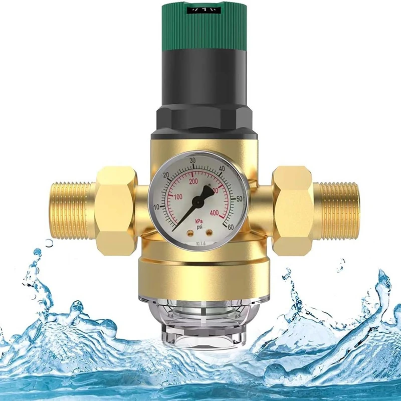 

Pressure Regulator Water With Pressure Gauge,Pressure Reducing Valve Pressure Regulator,Water Pressure Regulator 1/2Inch