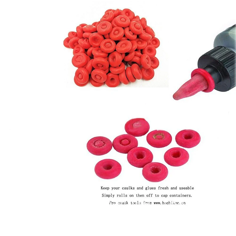 Imagem -04 - Calafetagem Gun Bicos Cap Red Caulk Saving Cap Selador Saver Abra o Tubo de Calafetagem Selagem e Preservação 20 Pcs