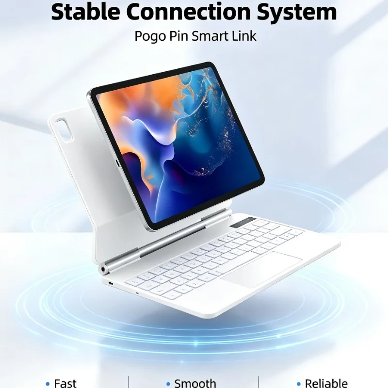 Tablet Keyboard Case with Pogo Pin Connector Trackpad for iPad Air 11 M3 iPad Air6 11 iPad Pro 11 iPad Air 4 Air 5 10.9 Protecti