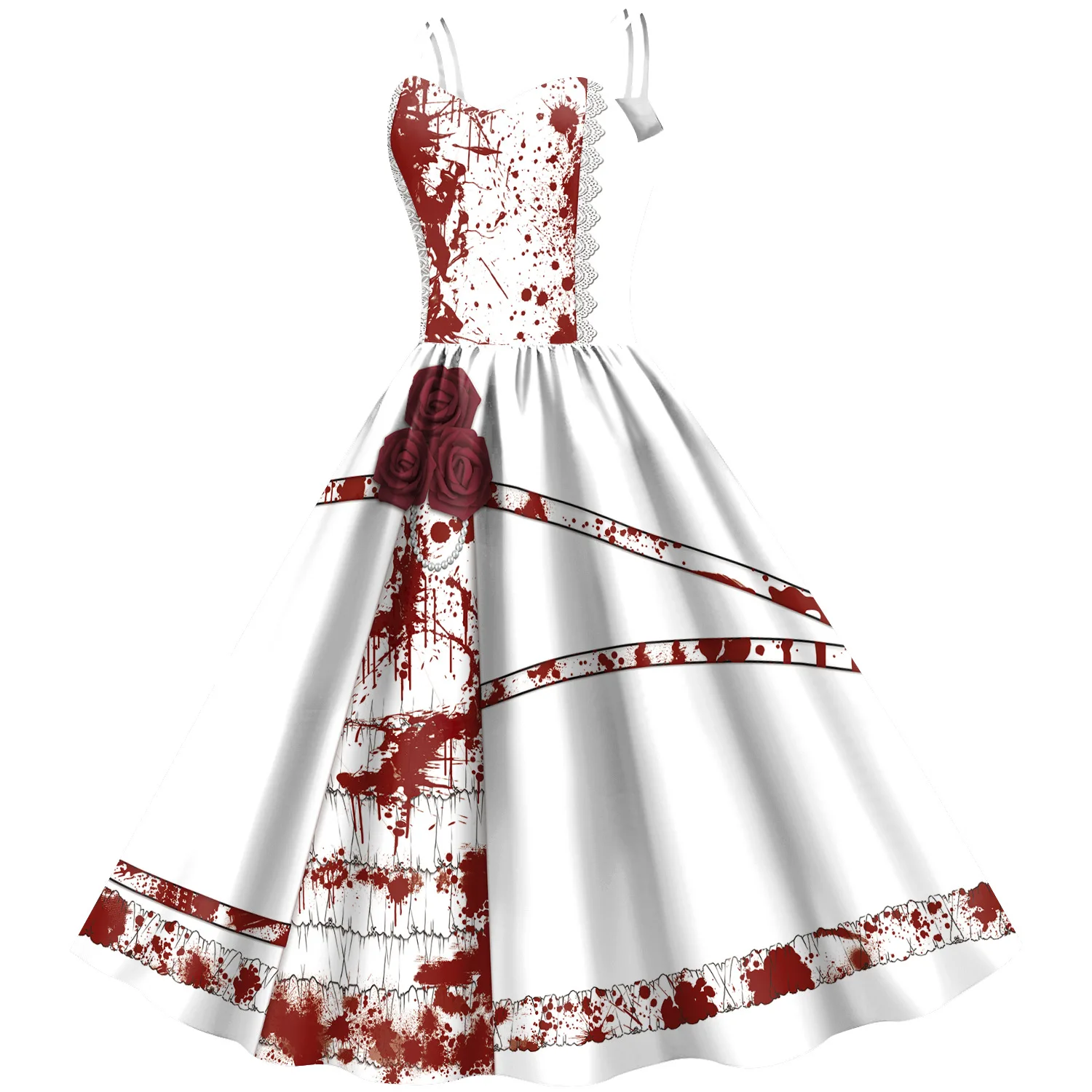 Rose Blood Princess Cosplay Costume para meninas, roupas de Halloween para mulheres, vestidos de terror, roupa de festa