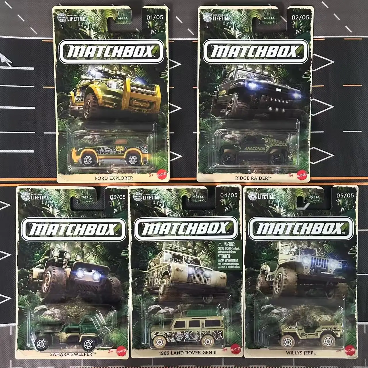 Matchbox 2025 1/64 Scale Die-Cast Model Cars Ford Explorer Land Rover Ridge Raider Willys Jeep Collectible Toys GGF12