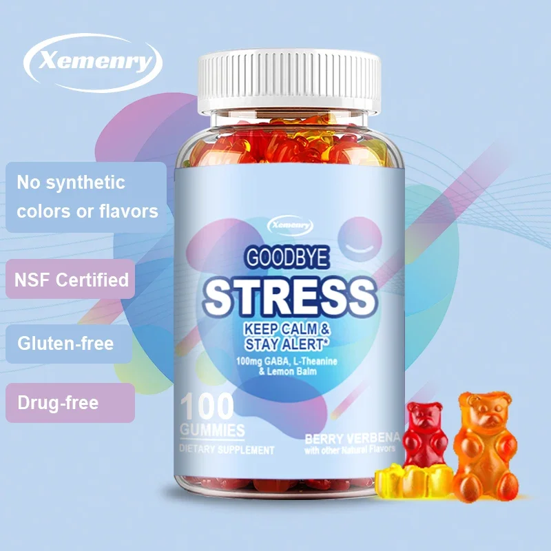 

Goodbye Stress Gummies - Stress Relief, Sleep, Mood, Skin, Nails, Memory and Focus, Joint Support, Overall Health