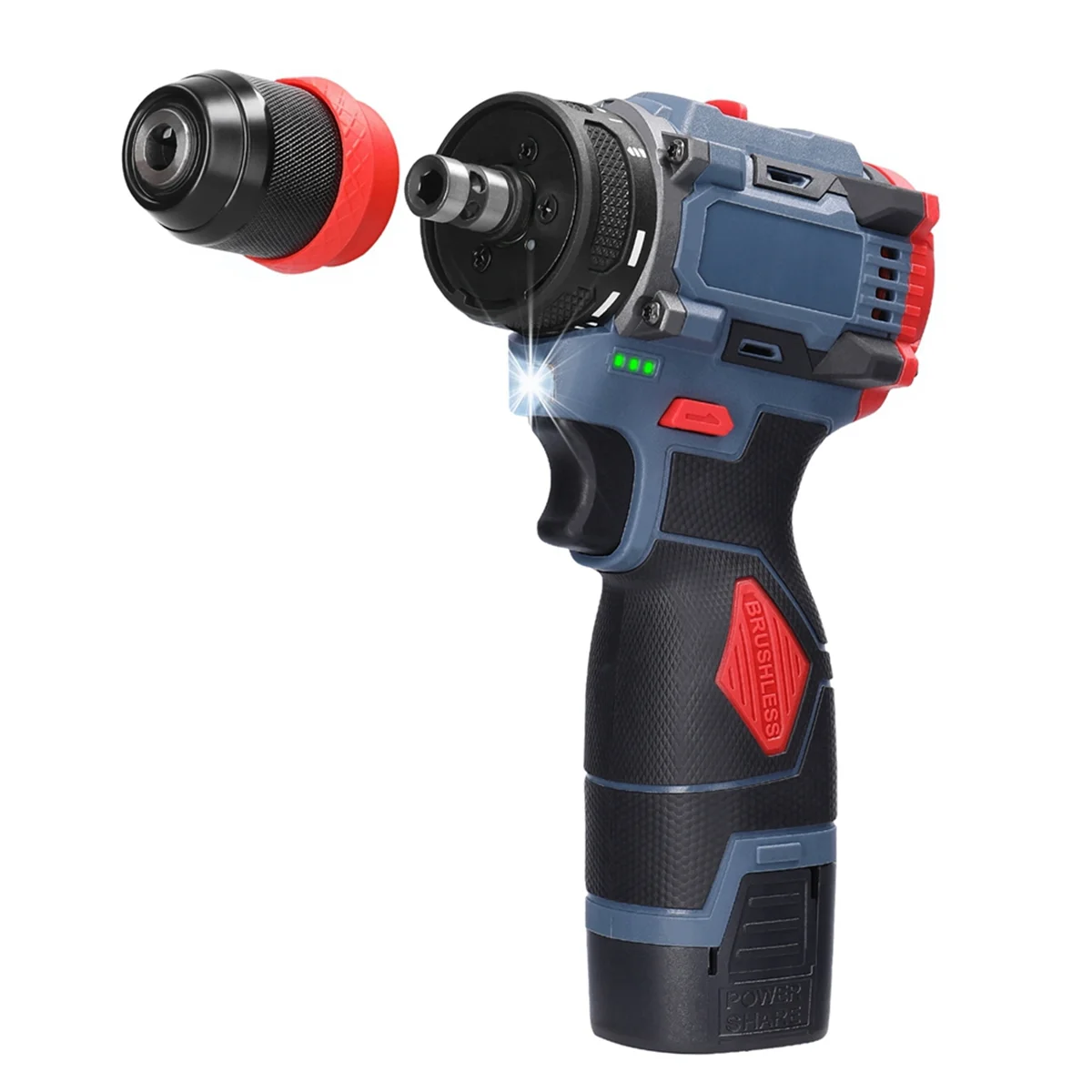 

16.8V 2-In-1 Lithium Drill Electric Screwdriver Multi-Function Power Tool 45Nm Torque Brushless Motor Screw Driver B