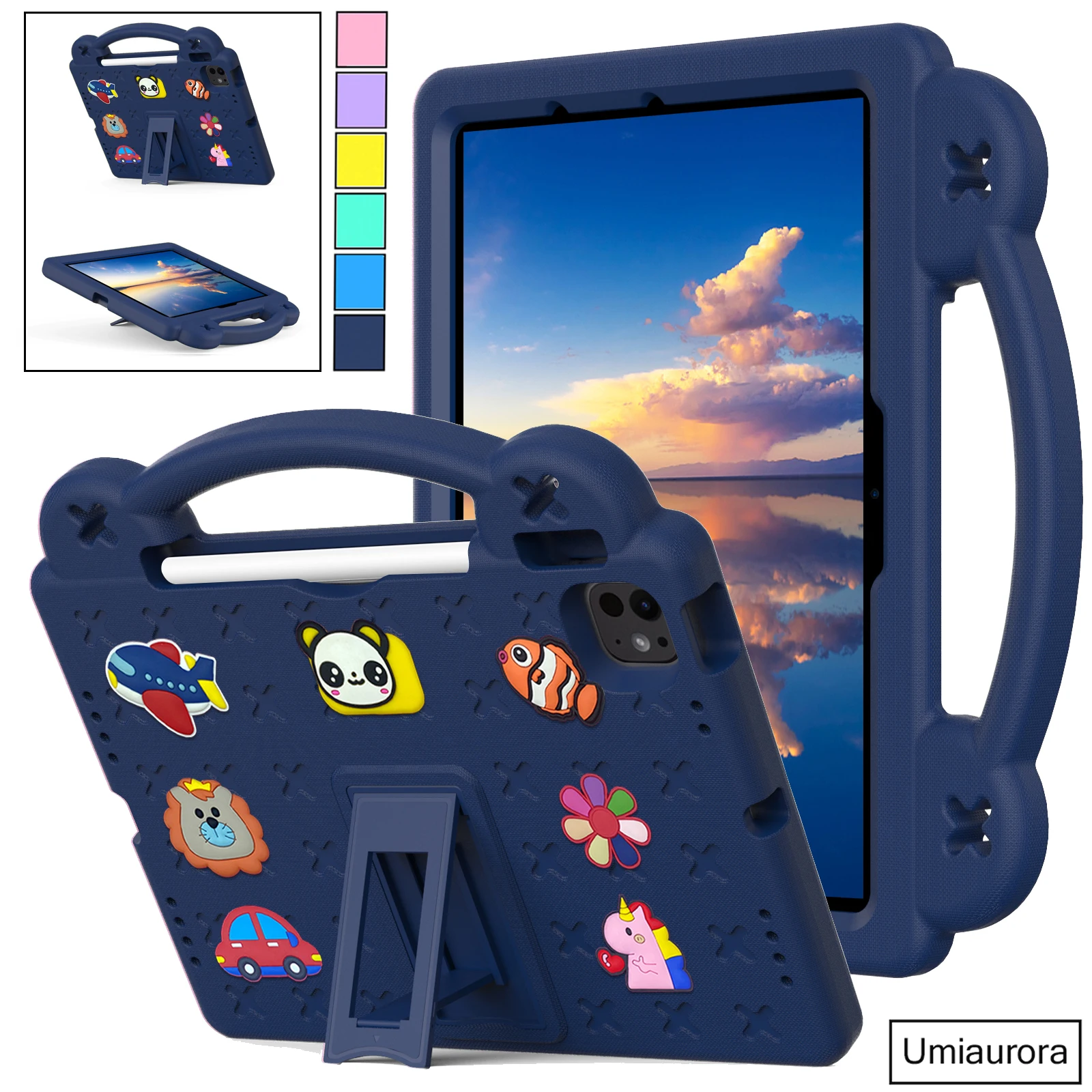 Para ipad air 3 4 5 6 9.7 7th 8th 9th 10.2 10th 10.9 pro 11 12.9 13 polegadas m4 2024 tablet caso corpo inteiro crianças à prova de choque eva capa