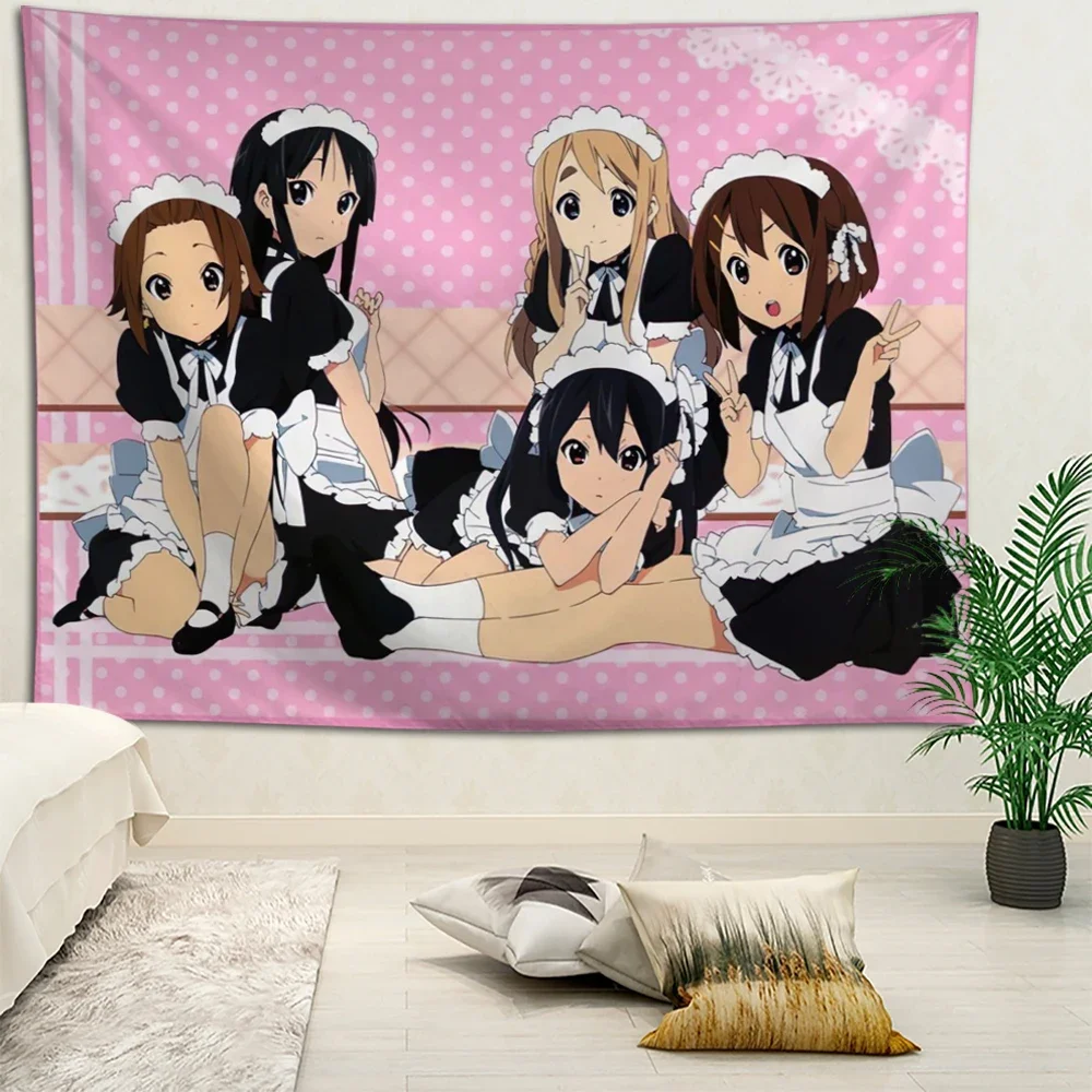 Tapiz Decorativo de Pared con Diseño de Grupo de Chicas Anime de VIKAMA, para Dormitorios de Otakus y Habitaciones Kawaii