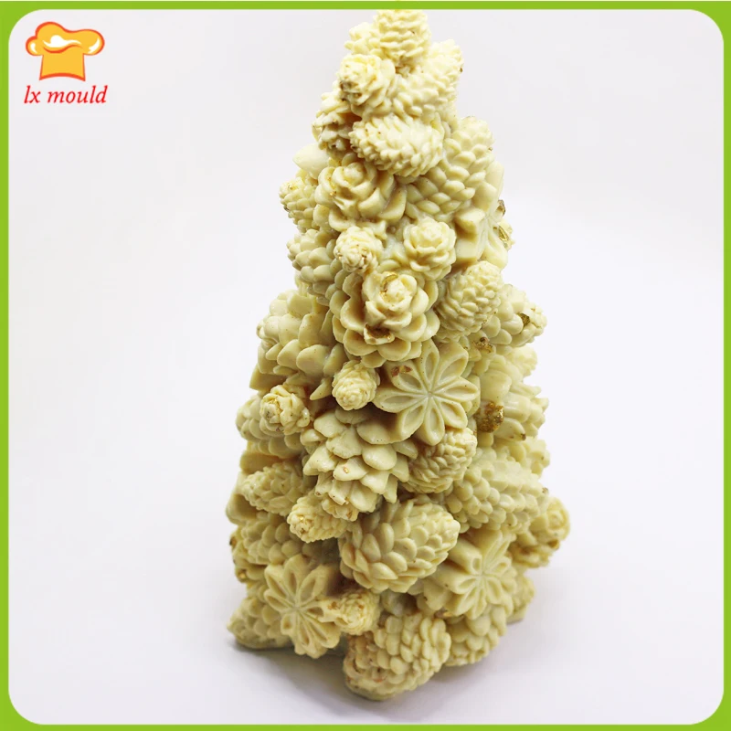 3D Pine Cone Christmas Tree Candle Silicone Mold Home Halloween Party Decoration Soap Gypsum Resin Tool