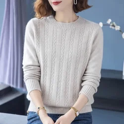 2024 New Women Sweater Round Neck Autumn Winter Cashmere Knitted Sweater And Pullover Female Tricot Jersey Jumper Pull Femme
