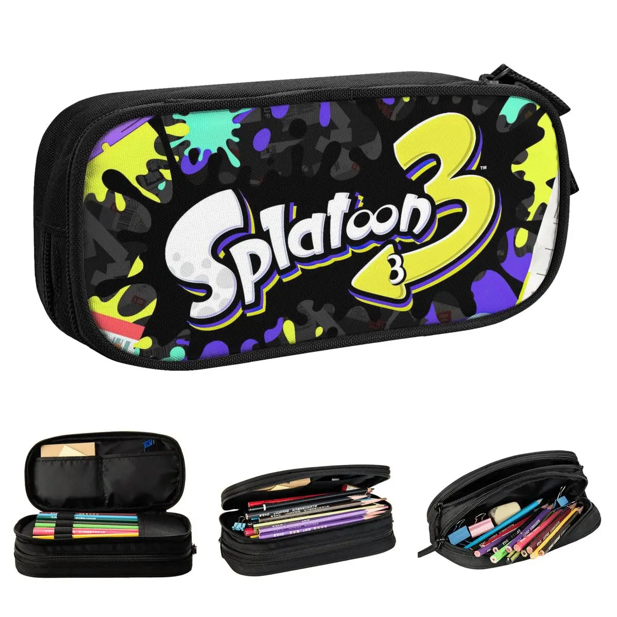 

New Video Game Splatoon Pencil Case Pencilcases Pen for Girl Boy Big Capacity Bags Students School Zipper Stationery