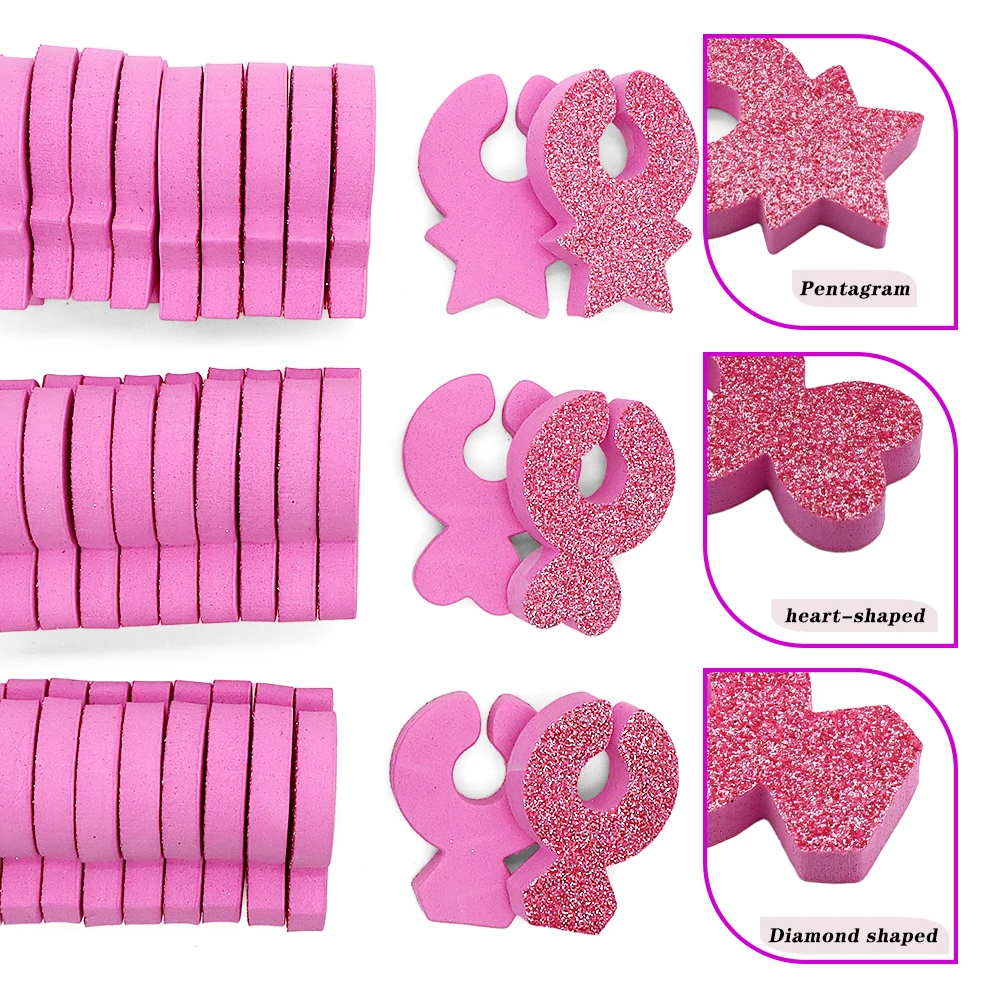 1000Pcs Pink Soft Toe Separators Wholesale Mix Shape Toe Finger Dividers Nail Art Pedicure Manicure Polishing Beauty Accessories