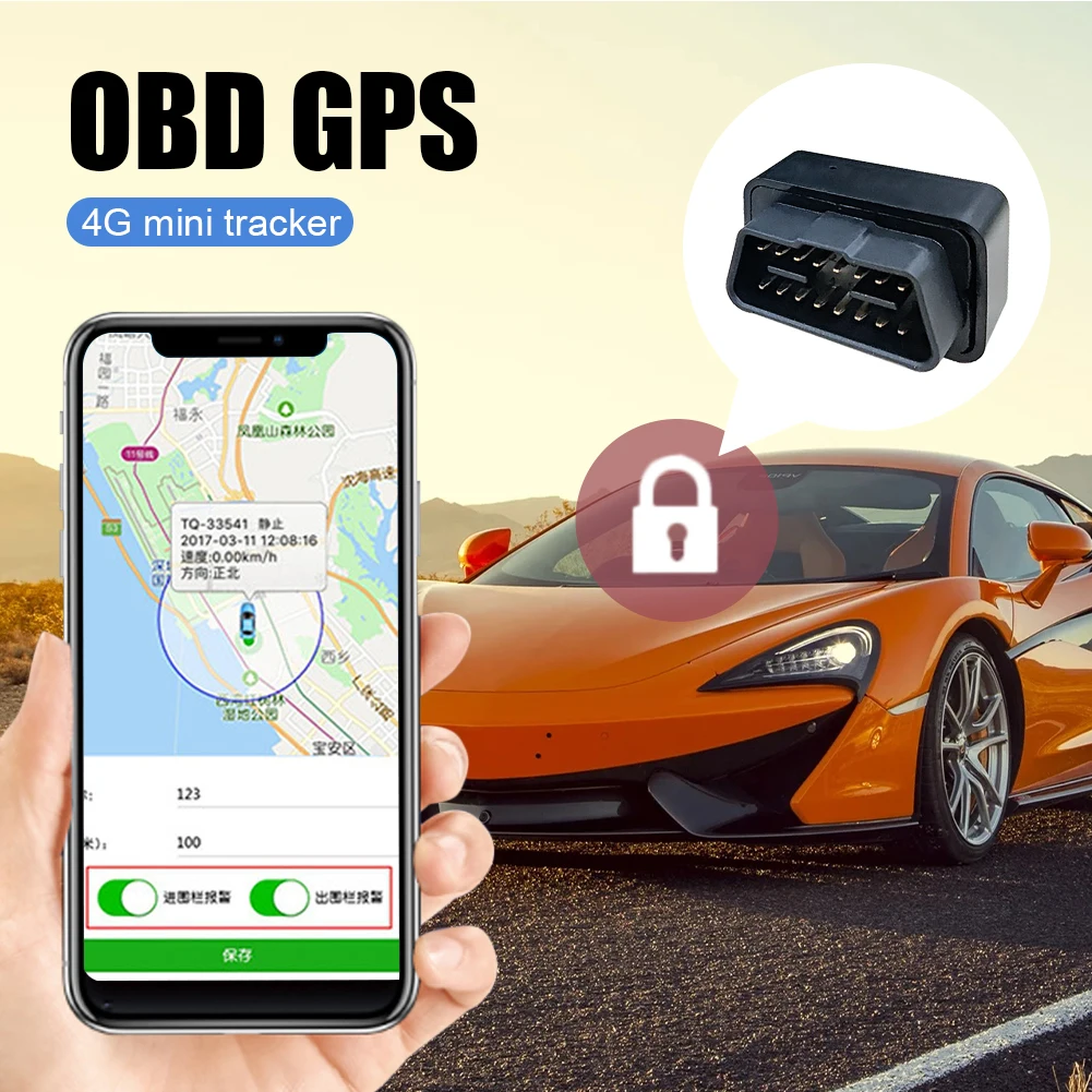 4G Mini OBD GPS Tracker 12V-24V Car Anti-Theft Alarm Real Time Tracking Device Call Geofence Locator Free APP for iOS Andriod