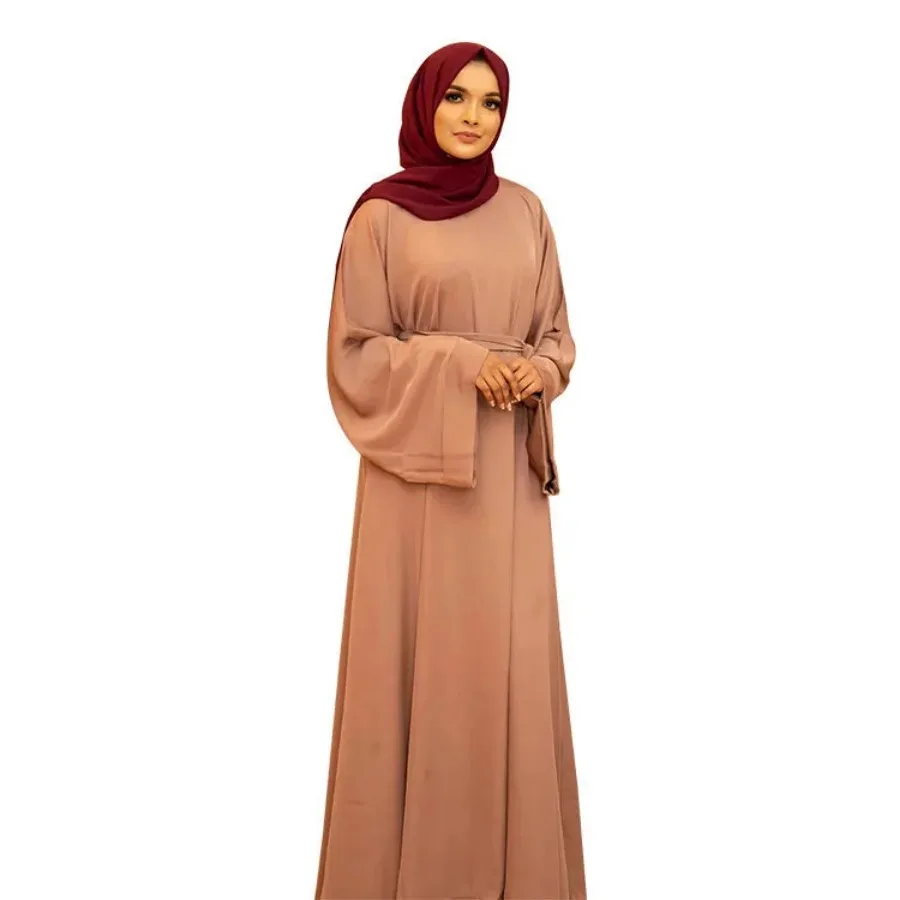 Muslim Fashion Hijab Dubai Abaya Long Dresses Women With Sashes Islam Clothing Abaya African Dresses For Women Musulman Djellaba